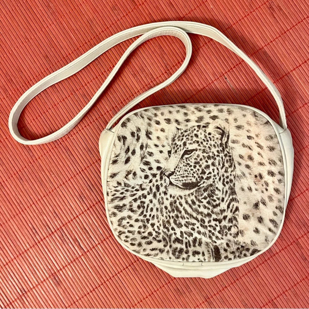 Nora Vinca Cream and Leopard Print Bag
